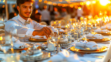 happy people celebrate New Year, celebrate Christmas. Holiday lights are burning. Fairytale atmosphereの素材