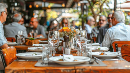 The table is elegantly set for celebrating Christmas or New Year. Lots of festive food, candles, beautiful plates and glasses of wine and champagneの素材