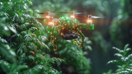 exotic abstract natural lush background, light tone textures. Sunshine garden park plant foliage wallpaper. Inspire relaxing nature. artificial background on natural themes. white flowers, treesの素材