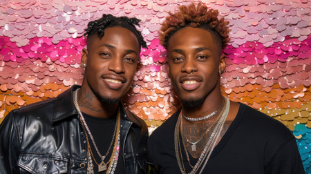 colorful portrait of a modern happy man. Cheerful attractive man looking at camera with toothy smile. Screen view head shot portraitの素材