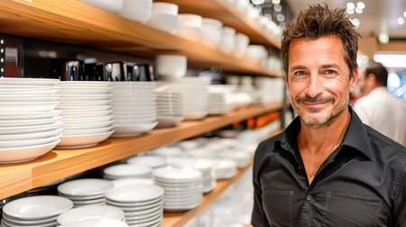 Luxury banquet Set dining table with white plates, glasses, and silverware ready for festiveの素材