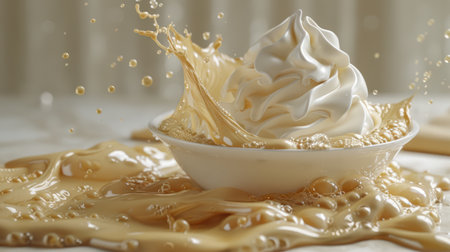 Vivid and richly textured abstract background featuring a cosmic blend of peach, gold and purple shades, resembling a nebula or galaxy, more light and pearl texture. AI generatedの素材