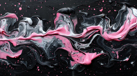 Vivid and richly textured abstract background featuring a cosmic blend of peach, gold and purple shades, resembling a nebula or galaxy, more light and pearl texture. AI generatedの素材