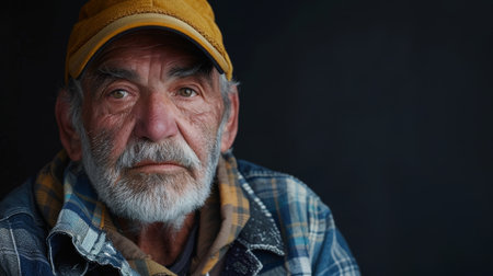 A portrait of a beautiful senior 70- 80s man. AI generatedの素材