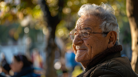 A portrait of a beautiful senior 70- 80s man. AI generatedの素材