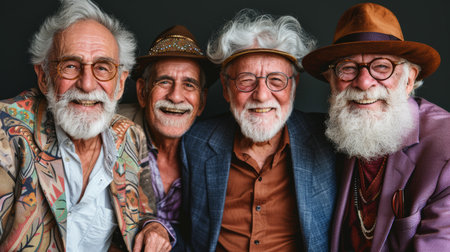 A portrait of a beautiful senior 70- 80s man. AI generatedの素材