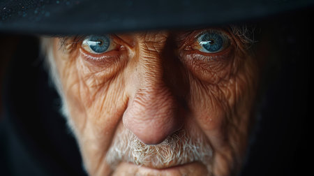 A portrait of a beautiful senior 70- 80s man. AI generatedの素材