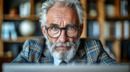 portrait of a handsome middle-aged man in casual clothes. AI generatedの素材