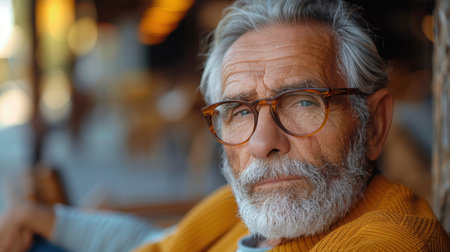 portrait of a handsome middle-aged man in casual clothes outdoors. AI generatedの素材