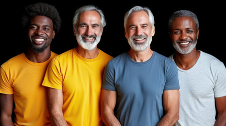 portrait of a handsome middle-aged man in casual clothes outdoors. AI generatedの素材