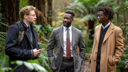 portrait of a handsome middle-aged man in casual clothes outdoors. AI generatedの素材