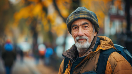 A portrait of a beautiful senior 70- 80s man. AI generatedの素材