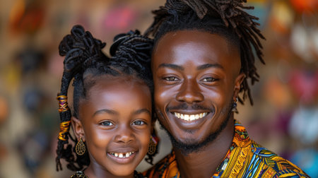 happy loving father hugging his little daughter. AI generatedの素材