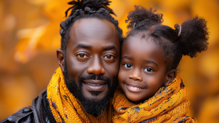 happy loving father hugging his little daughter. AI generatedの素材