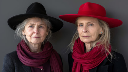 Portrait of smiling senior woman. AI generatedの素材