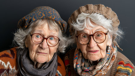 Portrait of smiling senior woman. AI generatedの素材