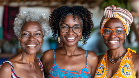 Portrait of smiling senior woman. AI generatedの素材