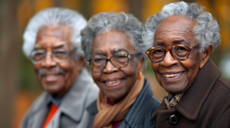 Portrait of smiling senior woman. AI generatedの素材