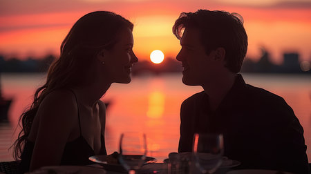 gift of love valentines day romantic date. Togetherness concept. couple in love. Casual fashion. AI generatedの素材