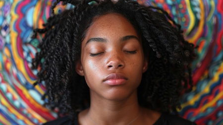 Beautiful natural girl smiling. portrait of a young womanの素材