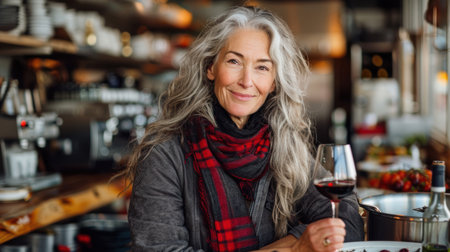 Beautiful young woman with glass and bottle of wine. lonely drinking woman as a social problem. Mental health and female alcoholism. AI generatedの素材