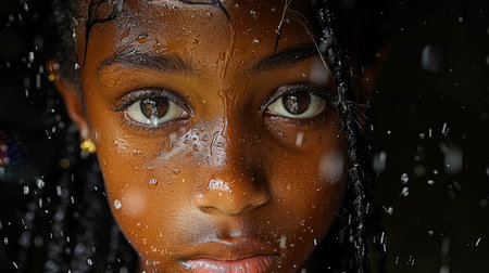 Beautiful natural girl smiling. portrait of a young womanの素材
