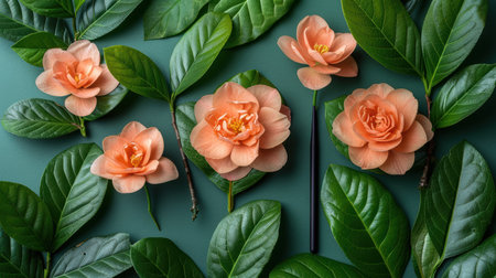 green plant natural background. Flowers, trees and forest.の素材