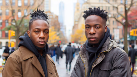 gay couple in love happy to be together. they hold hands and smile they are happy to do something together, walk, cook, workの素材