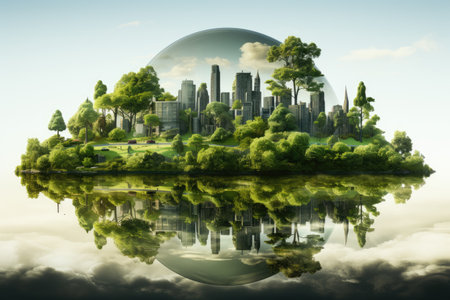 Image of green urban development. Eco-friendly cityscapeの素材