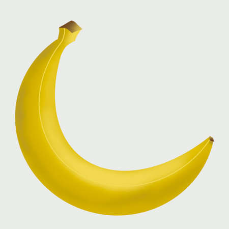 Perfect banana on white, fruit beautiful illustrationの写真素材