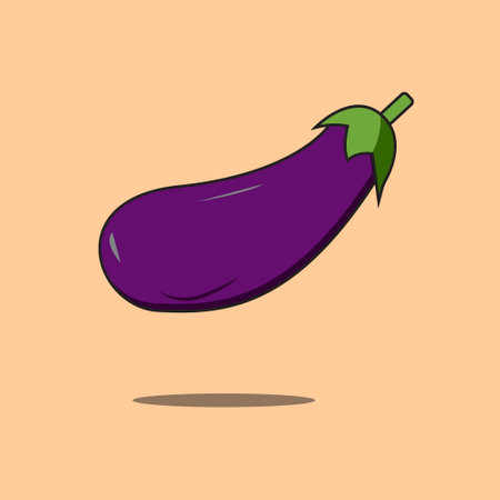 <p><strong>Eggplant</strong> flat icon. Vector illustration of fresh eggplant.</p>のイラスト素材