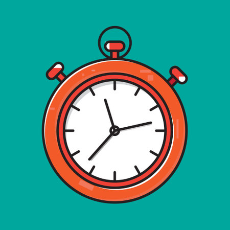 <p>Stopwatch icon in flat style. Stopwatch vector illustration on turquoise background.Watch Flat Icon</p>のイラスト素材