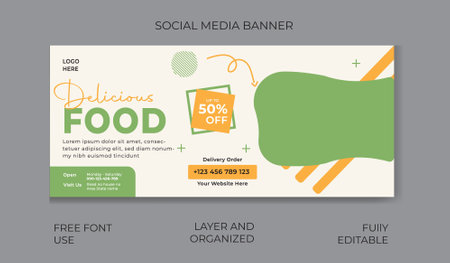 Food banner template .Restaurant banner templateの写真素材