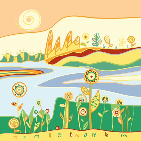 Vector color abstract background. Nature styled illustrationのイラスト素材