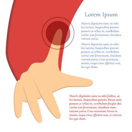 Businessman finger touches digital screen. Vector business concept illustration in flat design with text.のイラスト素材