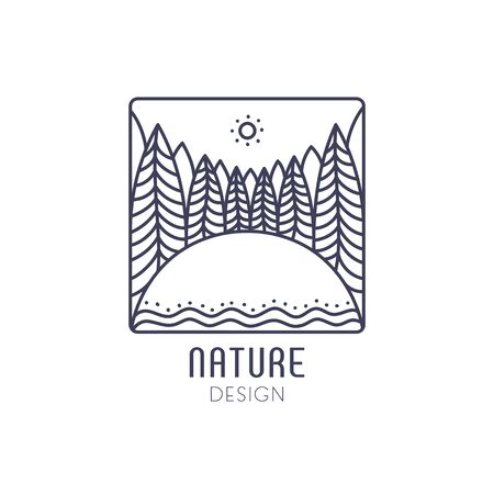 Square forest nature logo designのイラスト素材