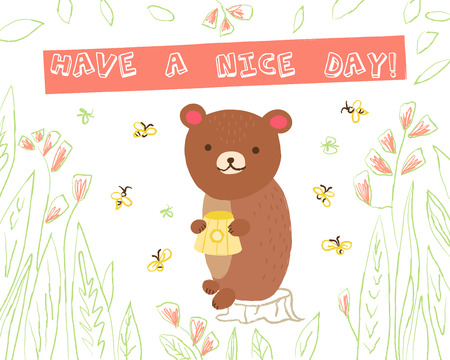 Animal greeting cardのイラスト素材