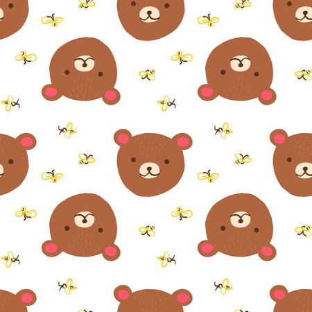 Bear seamless patternのイラスト素材