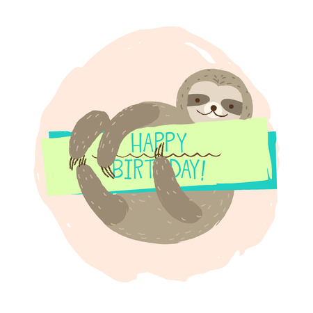 Sloth element of cardのイラスト素材
