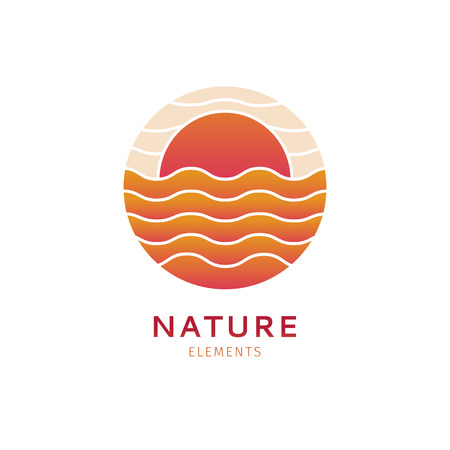 Logo marine landscapeのイラスト素材