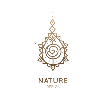 Water drop with swirl and diamond illustration, nature design abstract concept.のイラスト素材