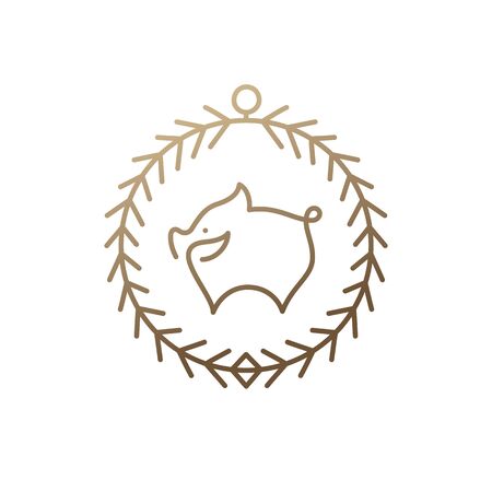 Pig icon frameのイラスト素材