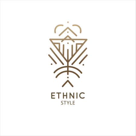 geometric elements template. Squire sacred symbol. Outline icon of abstract shapesのイラスト素材