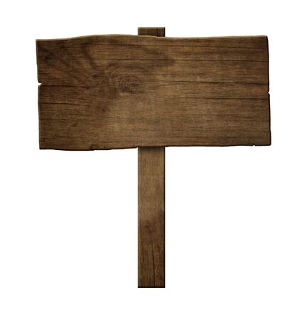 Old wooden billboard isolated on white background.Wood old planks. 3D illustrationの写真素材