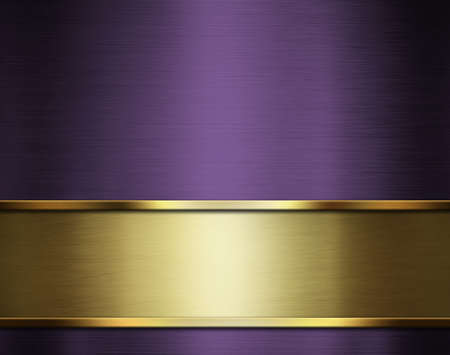 Steel metal background with gold texture for technology design. 3d illustrationの写真素材