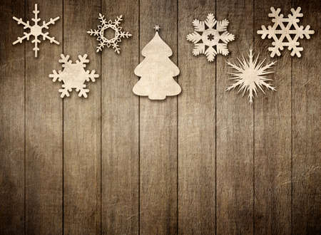 Wooden wall texture with New Year's motive 3D illustration.の写真素材