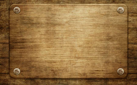 vintage board on the wooden background texture. 3d illustrationの写真素材