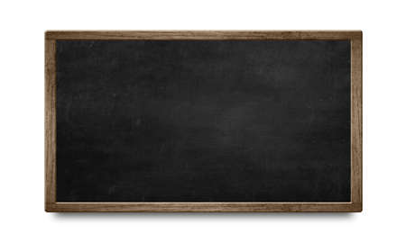 Blackboard texture with old vintage wooden frame for design element. Isolated on white background.3d illustrationの写真素材