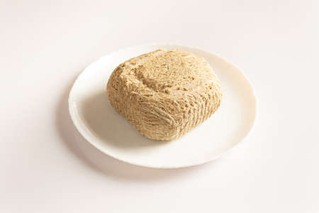 Halva traditional local confection recipes in West Asia. White background