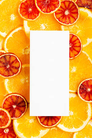 mock-up packaging of chocolate, tea on the orange background. Verticalの写真素材